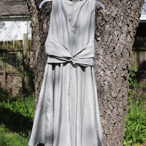 Custom Silver Faux-Wrap Dress - Picture 8 of 10